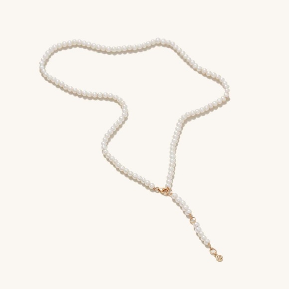 MEJURI ESSENTIAL PEARL NECKLACE PEARLS ON 14K SOLID GOLD CHAIN NIB - Picture 5 of 10